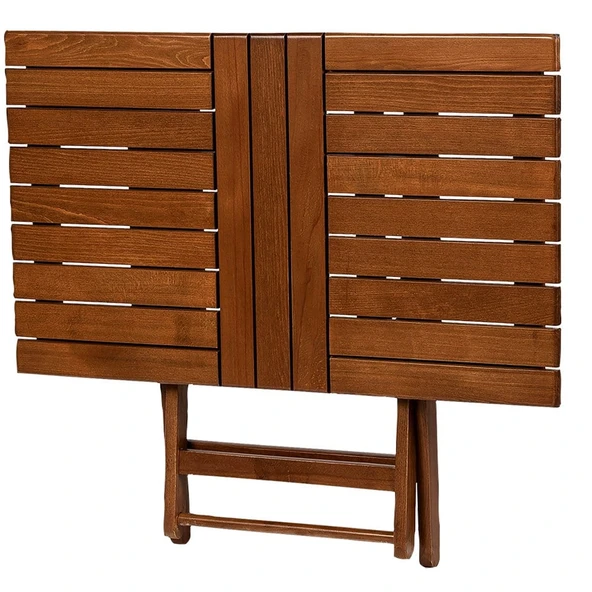 Bahçeme Kaş 80X160 Katlanır Ahşap Masa - Masif Gürgen Teras Balkon Bahçe Masası - Resim 7
