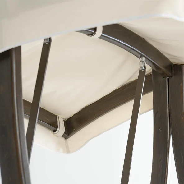 Mobeva Teras Tekli Ladin Ahşap Salıncak Dış Mekan Bahçe, Teras Salıncağı  -Lacivert - Resim 5