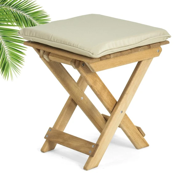 Mobeva Flat Ahşap Bahçe Takımı: 70x120 Masa + 4 Sandalye + 2 Tabure Katlanır Set - Resim 7