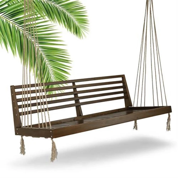 Mobeva Mome XL 4lü Ladin Ahşap Salıncak -Tavana Asmalı Salıncak -Lacivert - Resim 7