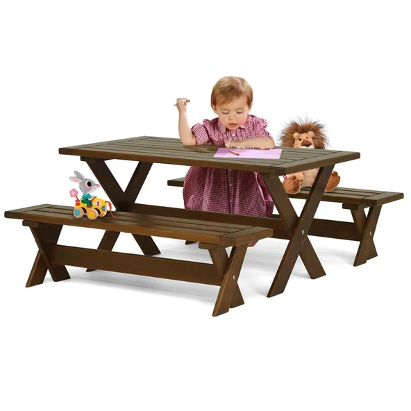 Mobeva Vendy Çocuk Piknik Masa Bank Takımı - Minik Çocuklara Özel Tasarım ürün görseli 1