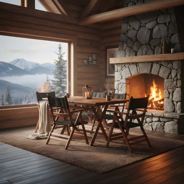 Bahçeme Marmaris Minderli Ahşap Bahçe Takımı: 80X120 Masa + 4 Sandalye Katlanır Set ürün görseli 1