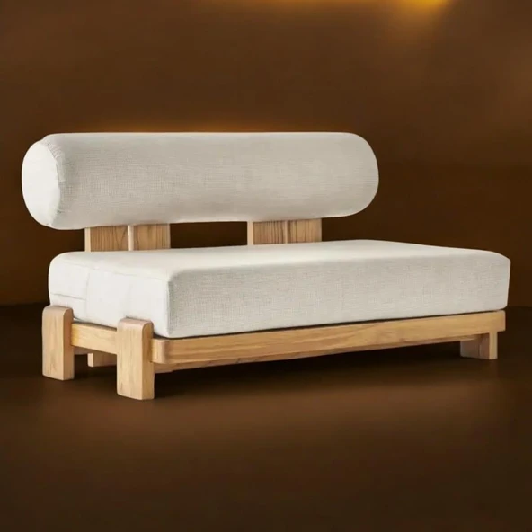 Bahçeme Tokyo Ahşap Oturma Grubu Minderli - Masif Kestane 6 Kişilik Koltuk Takımı - Resim 8