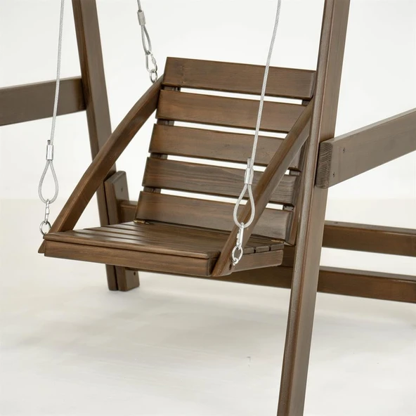 Mobeva Vendy Çocuk Salıncak Dış Mekan Bahçe, Teras Salıncağı - Ladin Ahşap Krem - Resim 7