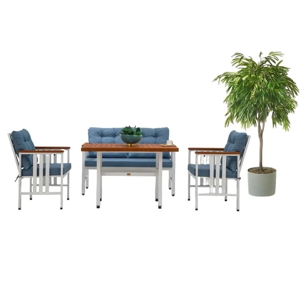 Bahçeme Çamlıca Alüminyum Kanepe Set - 5 Kişilik Bahçe Balkon Koltuk Takımı - Resim 5
