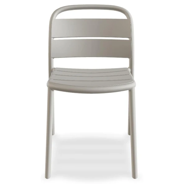 Papatya Balat Koltuk 2li Paket Açık Gri - Plastik Bahçe Balkon Mutfak Sandalyesi - Resim 5