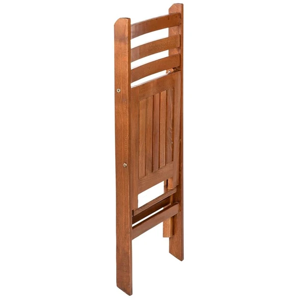 Bahçeme Albatros Ada Ahşap Bahçe Balkon Seti: 60x60 Masa + 2 Sandalye Katlanır Takım - Resim 6