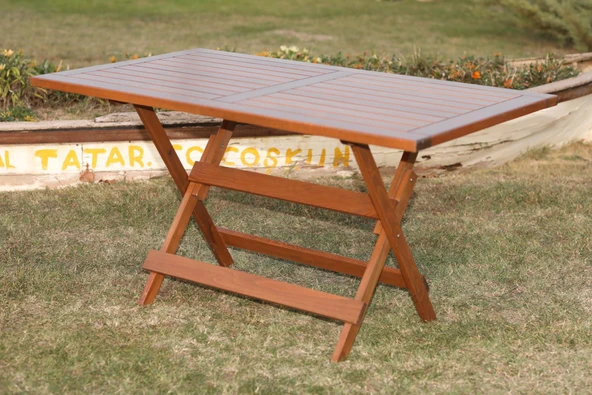 Bahçeme Avşa Bodrum Ahşap Bahçe Balkon Takımı: 80x140 Masa + 6 Sandalye Katlanır Set - Resim 8