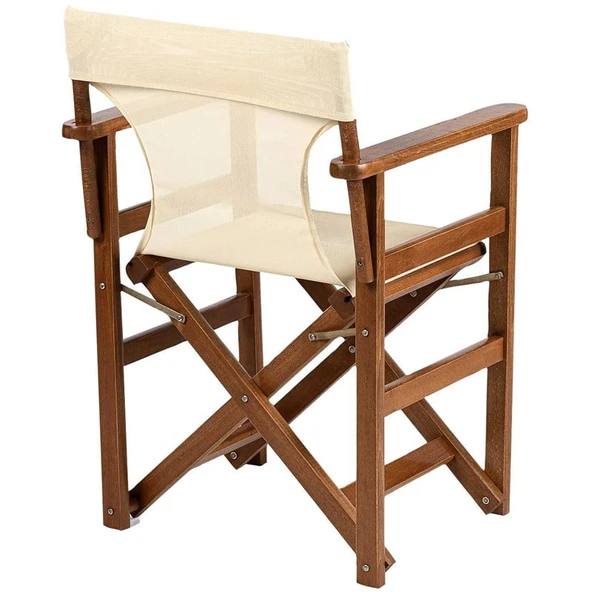 Bahçeme Yönetmen Katlanır Ahşap Bahçe Balkon Seti: 60lık Masa + 2 Sandalye - Resim 5