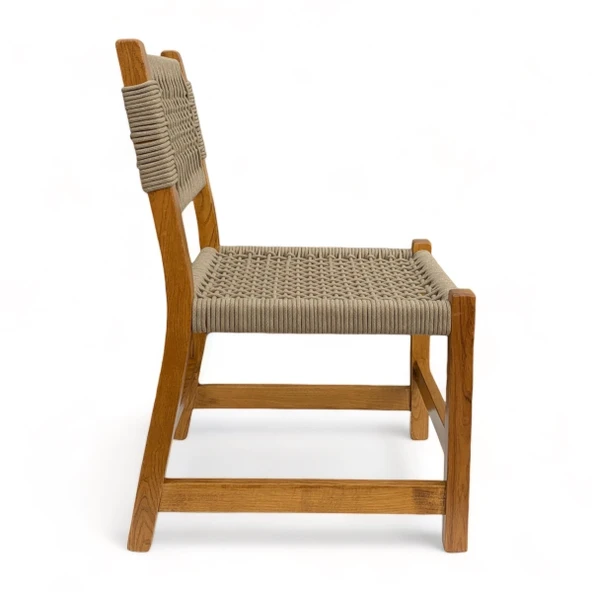 Bahçeme Taksim 9 Kişilik Kestane Bahçe Takımı: 5 Sandalye + 100X240 Masa + 40X240 Bank - Resim 7