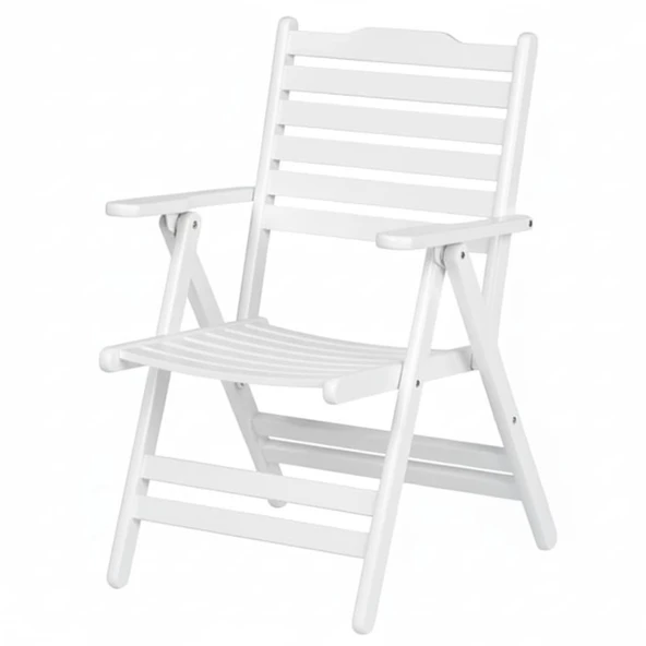 Bahçeme Ürgüp Katlanır Ahşap Bahçe Balkon Takımı Beyaz: 90lık Masa + 4 Minderli Sandalye - Resim 9