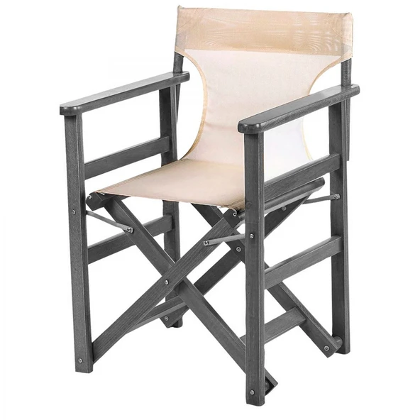 Bahçeme Yonetmen Ve Rejisör Sandalye Için Pvc Kumaş Set - Tek Parça Antrasit - Resim 2