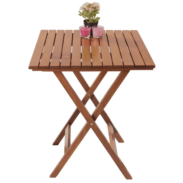 Bahçeme Ada Ahşap Masa 60x60 - Katlanır Bahçe Balkon Mutfak Masası ürün görseli 1