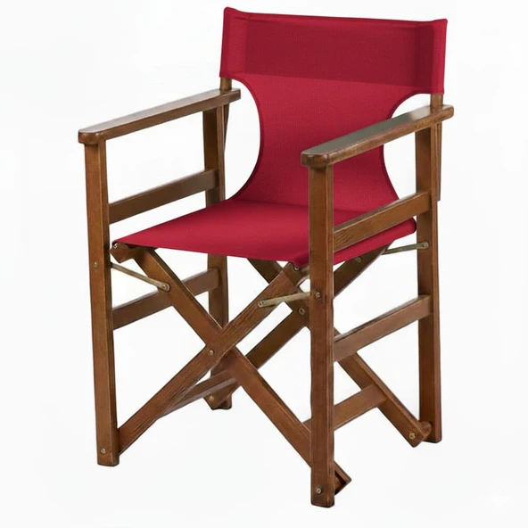 Bahçeci Orphey Rejisör Tipi Katlanır Ahşap Sandalye Pvc Oturum - Resim 6