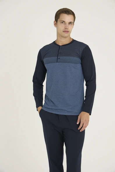 Kocabey 9218 Erkek Midi Yaka Pijama Takım - Resim 4