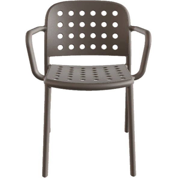 Papatya Bomonti Koltuk Antrasit 2li Paket - Plastik Bahçe Balkon Mutfak Sandalyesi - Resim 5