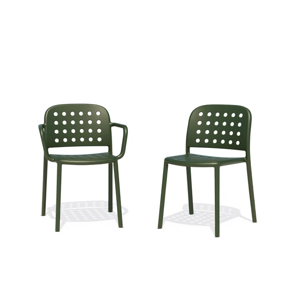 Papatya Bomonti Koltuk Servi Yeşil 2li Paket - Plastik Bahçe Balkon Mutfak Sandalyesi - Resim 7