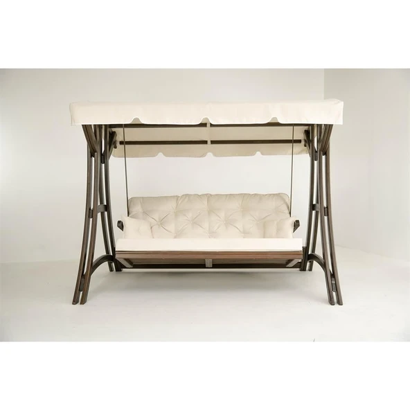 Mobeva Akasya 4lü Ladin Ahşap Salıncak Dış Mekan Bahçe, Teras Salıncağı -Lacivert - Resim 5