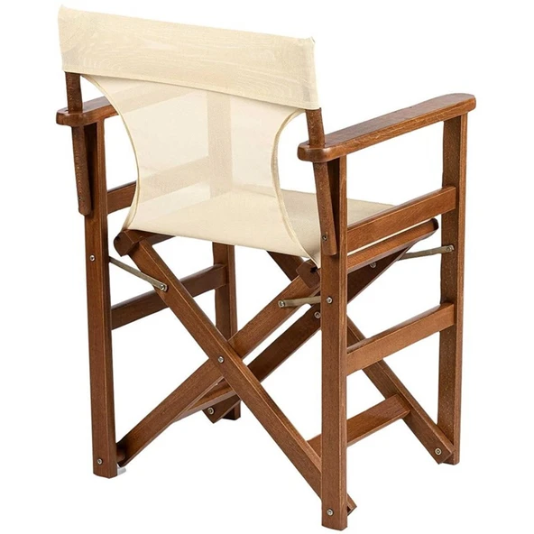 Bahçeme Yönetmen Katlanır Ahşap Bahçe Balkon Seti: 80x120 Masa + 4 Sandalye - Resim 7