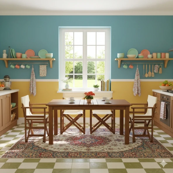 Bahçeme Yönetmen S Ahşap Bahçe Balkon Seti: 80X160 Sabit Masa + 4 Sandalye ürün görseli 1