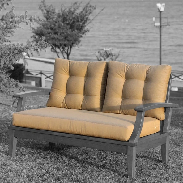 Bahçeme İstanbul Çengelköy Üçlü Koltuk Minderi - Zor Kirlenen Su İtici Kumaş, 1.Kalite Sünger - Resim 3