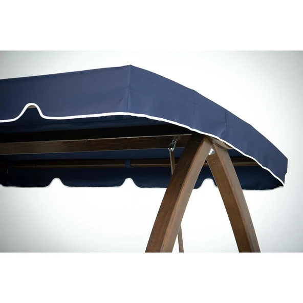 Mobeva Elegance İkili Ladin Ahşap Salıncak Dış Mekan Bahçe, Teras Salıncağı -Lacivert - Resim 10