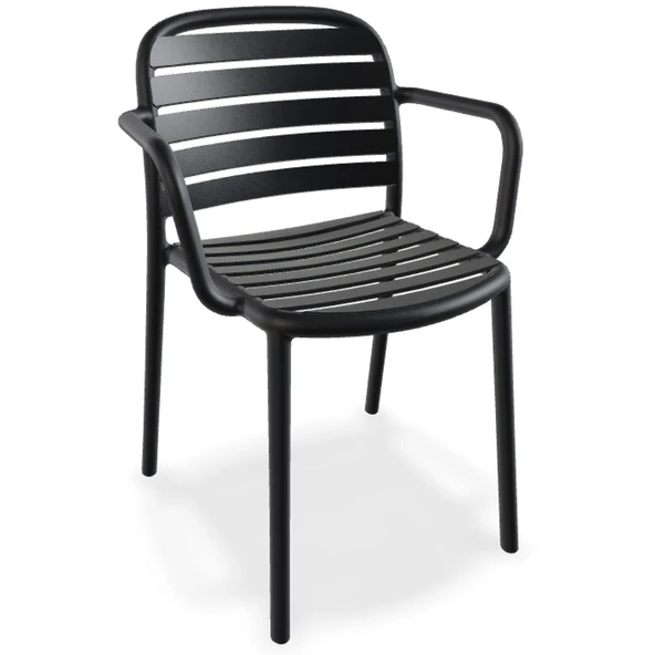 Papatya Tarabya Koltuk Antrasit - Plastik Bahçe Balkon Mutfak Sandalyesi - Resim 10