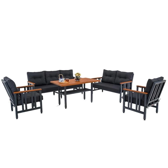 Bahçeme Çamlıca Alüminyum Bahçe Oturma Grubu - 7 Kişilik Bahçe, Balkon Koltuk Takımı - Resim 7