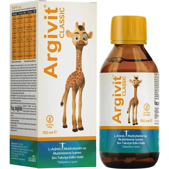 Argivit Classic L-Arjinin, Multivitamin ve Multimineral İçeren Sıvı 150 ml - Portakal ve Vanilya Aromalı - Resim 2