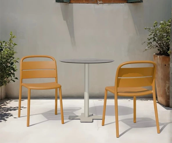 Papatya Balat Koltuk 4lü Paket Lal Kırmızı - Plastik Bahçe Balkon Mutfak Sandalyesi - Resim 9