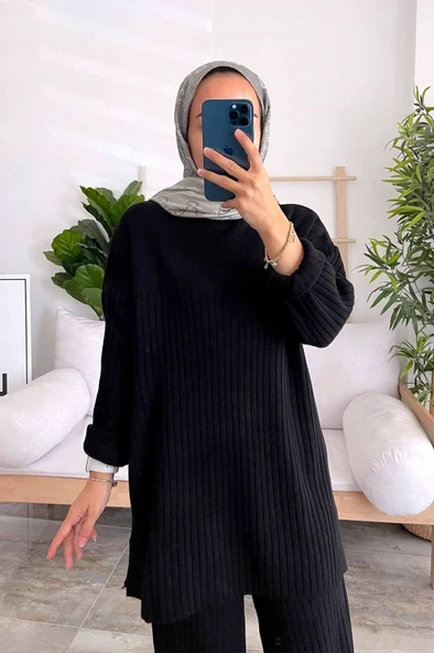 Fitilli Yandan Yırtmaçlı Rahat Ve Geniş Kalıp Takım ürün görseli 1