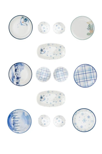 Bambum Moderna - 14 Parça Kahvaltı Takımı Winter Time - Resim 8