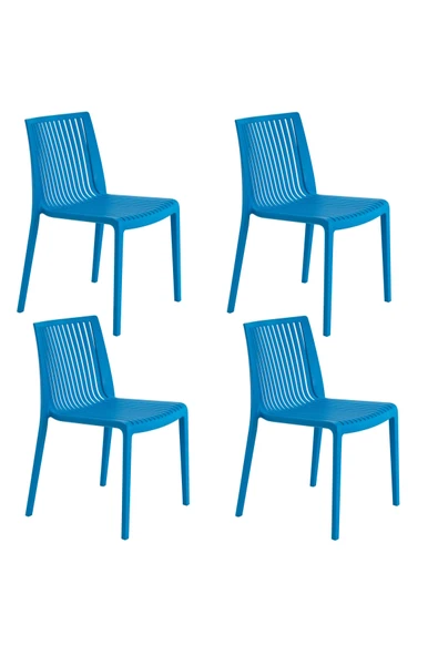 Papatya Cool Plastik Sandalye 4lü Paket Mor - Bahçe Balkon Mutfak Sandalyesi ürün görseli 1