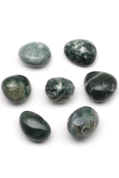 Yosun Akik Doğal Taş Tamburlanmış Parça - Tımbıl - Resim 2