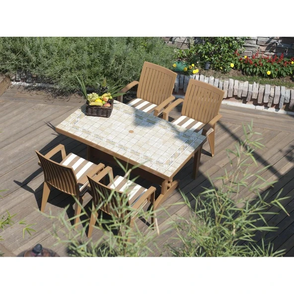 Papatya Alize Koltuk Yeşil - Plastik Bahçe Balkon Koltuğu - Resim 7