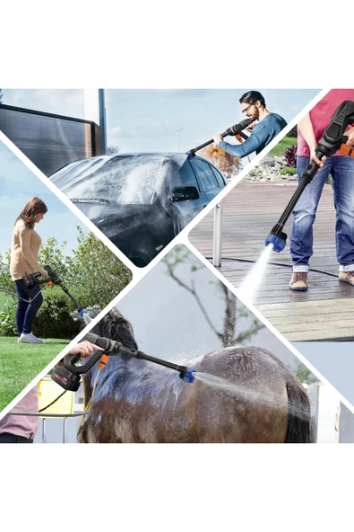 Leerfei 8108 Akülü Araba Yıkama Makinesi | 48V Li-ion Pil | Yüksek Basınçlı Taşınabilir Temizlik Tabancası - Resim 5