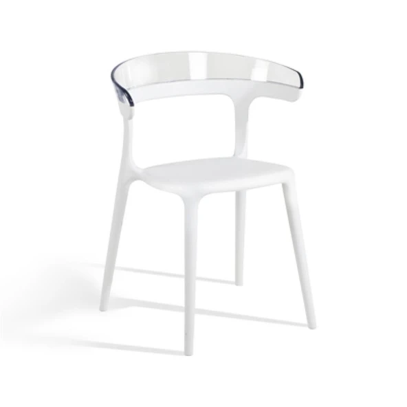 Papatya Luna Sandalye - Beyaz Gövde & Transparan Yeşil Font - Resim 6