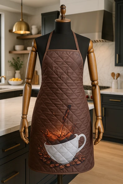 Kapitoneli Sıvı Geçirmez Leke Tutmaz Mutfak Önlüğü Dijital Baskılı Önlük ürün görseli