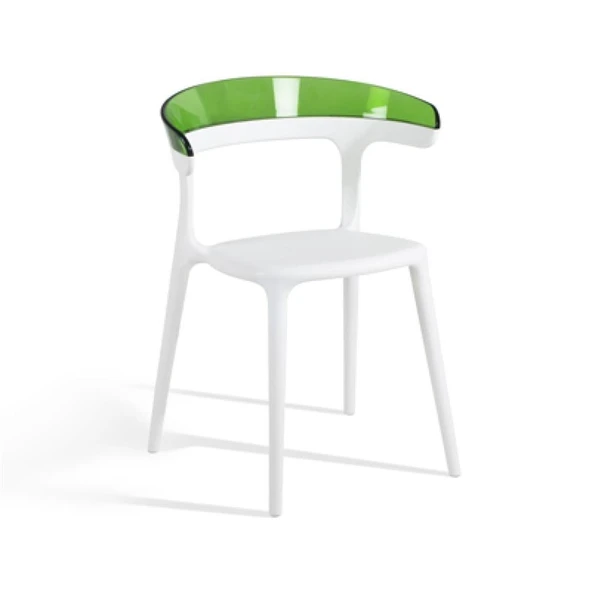 Papatya Luna Sandalye - Beyaz Gövde & Solid Beyaz Font - Resim 5