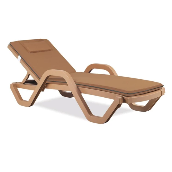 Papatya Şezlong Minderi Teak Ekru Çizgili 55X185 cm - Resim 2