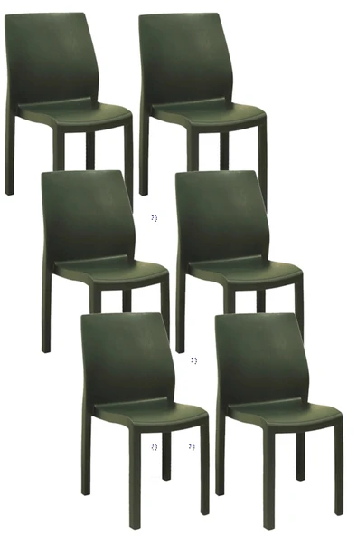 Papatya Yummy Sandalye Yeşil 4lü Paket- Plastik Bahçe Balkon Sandalyesi ürün görseli 1