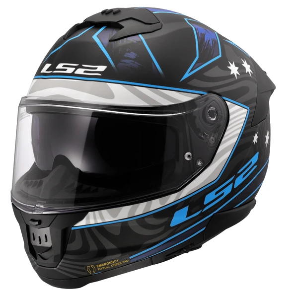 LS2 STREAM 2 GALDAM MAT SİYAH-MAVİ KASK ürün görseli