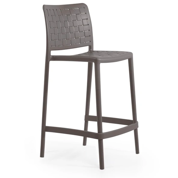 Papatya Fame Bar Sandalyesi 65 Cm Küllü Kahve - Kolçaksız - Resim 5
