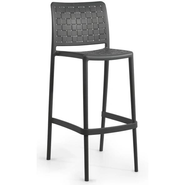 Papatya Fame Bar Sandalyesi 75 Cm Küllü Kahve - Kolçaksız - Resim 3