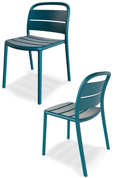 Papatya Balat Sandalye 2li Paket Marmara Mavisi - Plastik Bahçe Balkon Mutfak Sandalyesi ürün görseli 1