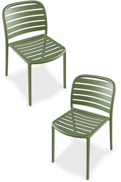 Papatya Tarabya Sandalye Pastel Yeşil 2li Paket - Plastik Bahçe Balkon Mutfak Sandalyesi ürün görseli 1
