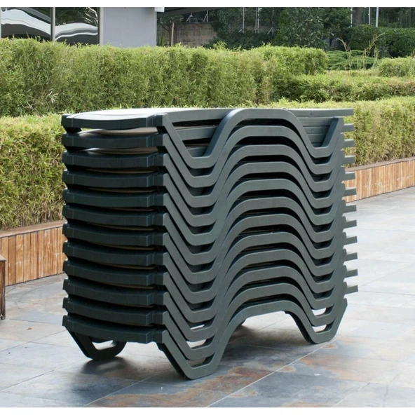 Papatya Myra Tex Kolsuz Şezlong - Beyaz İskelet & Turkuaz Fileli - Resim 8