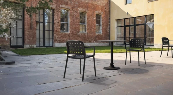 Papatya Bomonti Sandalye Küllü Kahve - Plastik Bahçe Balkon Mutfak Sandalyesi - Resim 7