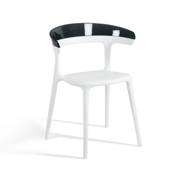 Papatya Luna Sandalye - Antrasit Gövde & Solid Beyaz Font - Resim 6