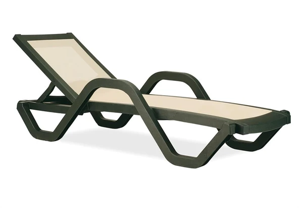 Papatya Myra Tex Kollu Şezlong - Yeşil İskelet & Bej Fileli ürün görseli 1